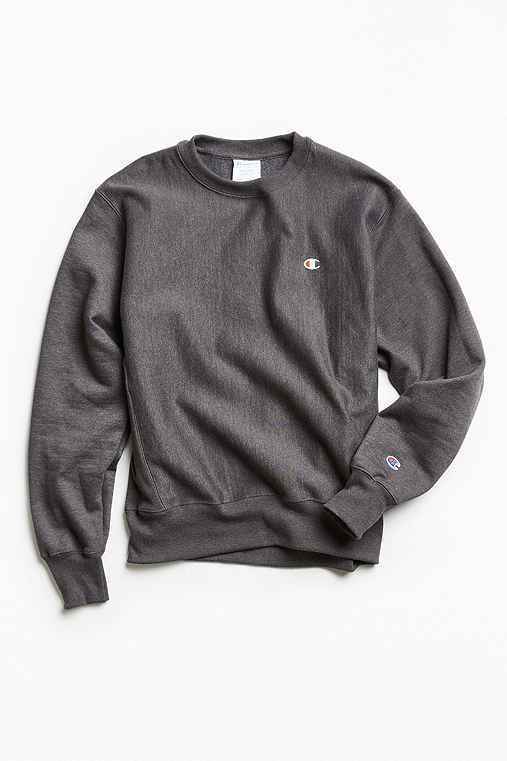 Urban Outfitters Champion Reverse Weave Fleece Crew Neck Sweatshirt,charcoal,xl