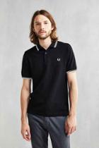 Urban Outfitters Fred Perry Classic Twin Stripe Polo Shirt,black & White,s