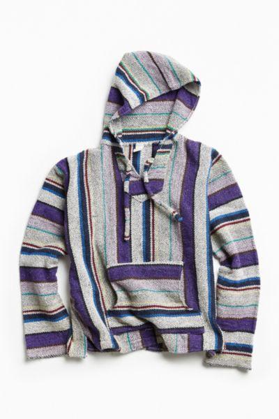 Urban Outfitters Vintage Purple + Grey Woven Pullover Hoodie Sweatshirt