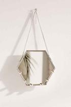 Urban Outfitters Hexagon Hanging Mirror Jewelry Organizer,silver,one Size