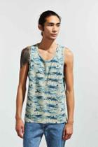 Urban Outfitters Uo Island Print Tank Top,green,xs
