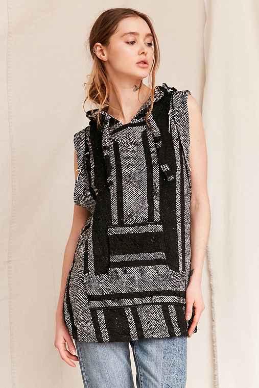 Urban Outfitters Urban Renewal Recycled Woven Sleeveless Hooded Top,black Multi,s/m