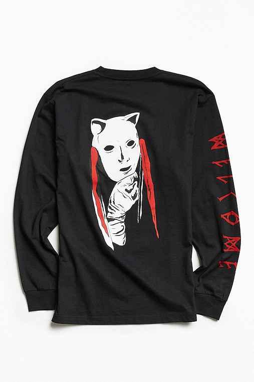 Urban Outfitters Welcome Audrey Long Sleeve Tee,black,xl