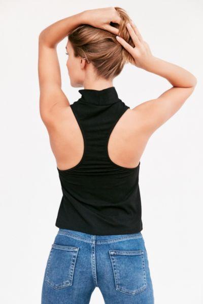 Silence + Noise Milly Mock-neck Racerback Tank Top