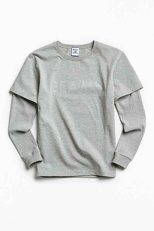 Urban Outfitters Reebok X Beams Reflective Mesh Panel Long Sleeve Tee,grey,m