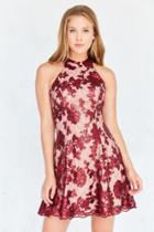 Dress The Population Abbie Embroidered Mesh Dress