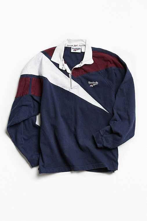Urban Outfitters Vintage Reebok Rugby Shirt,navy,xl
