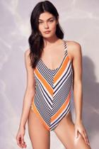 Urban Outfitters Out From Under Variegated Stripe One-piece Swimsuit