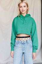 Urban Outfitters Urban Renewal Remade Super Cropped Hoodie Sweatshirt,green,m/l