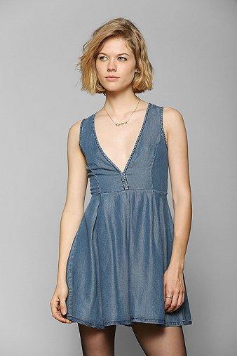 Bdg Deep-v Chambray Dress
