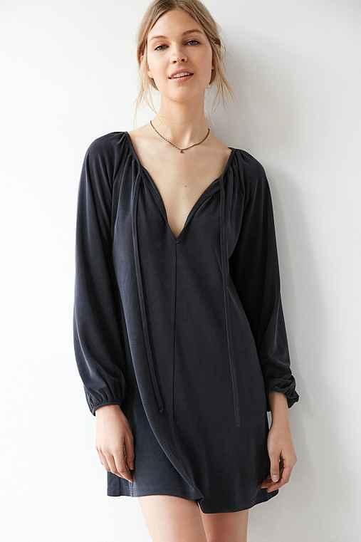 Urban Outfitters Cooperative Bell-sleeve Frock Dress,black,m