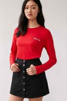 Urban Outfitters Petals & Peacocks Bite Me Tee,red,xs