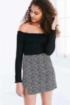 Urban Outfitters Silence + Noise Milana Side Notch Mini Skirt,black Multi,xs