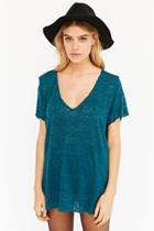 Project Social T Textured-knit V-neck Tee