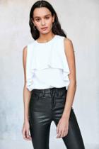 Urban Outfitters Ecote Flutter Overlay Muscle Tee,white,l