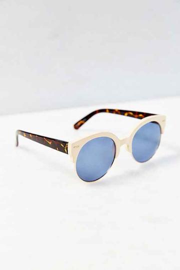 Urban Outfitters Festival Round Sunglasses,pearl,one Size