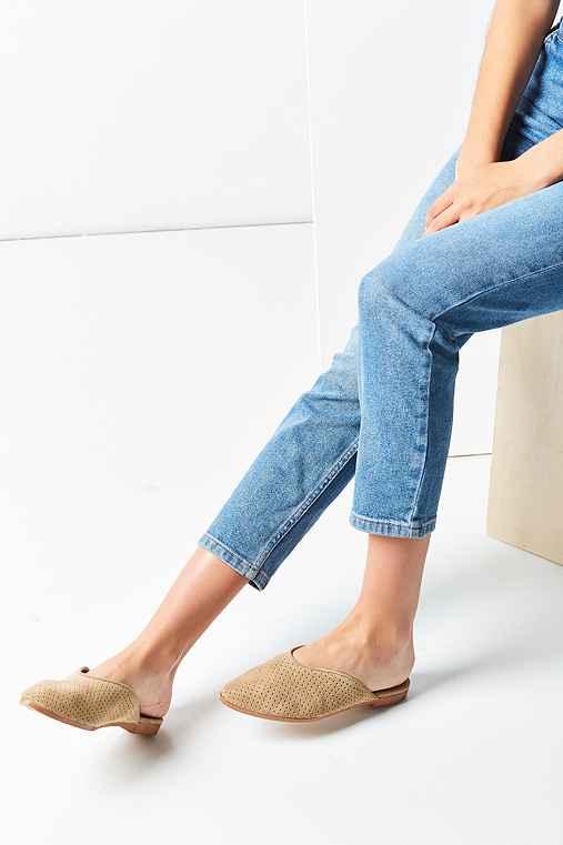 Urban Outfitters Kat Perforated Slide,tan,us 6/eu 36