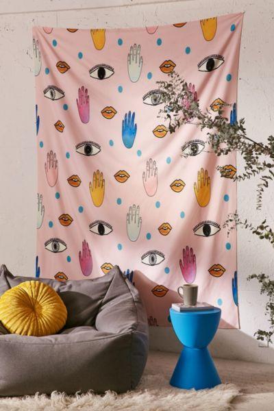 Deny Designs Hello Sayang For Deny Eyes Hands Lips Dots Tapestry