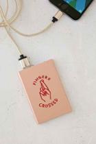 Urban Outfitters Fingers Crossed Slim Portable Power Charger,pink,one Size