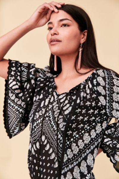 Patrons Of Peace Ophelia Tiered Bell-sleeve Blouse