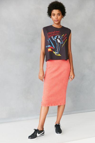 Silence + Noise Bubble Rib Bodycon Midi Skirt
