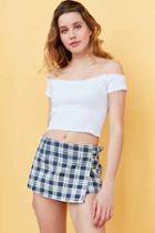 Urban Outfitters Bdg Hopskotch Plaid Skort,blue Multi,25