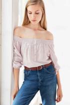 Urban Outfitters Bdg Smocked Off-the-shoulder Blouse,red,l