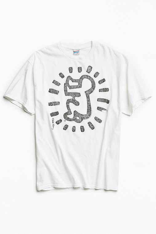 Urban Outfitters Junk Food Keith Haring Baby Washed Tee,white,l