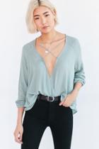 Urban Outfitters Silence + Noise Mayfair Plunge Surplice Top