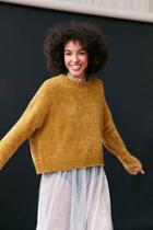 Urban Outfitters Silence + Noise Velvet Chenille Pullover Sweater,gold,m