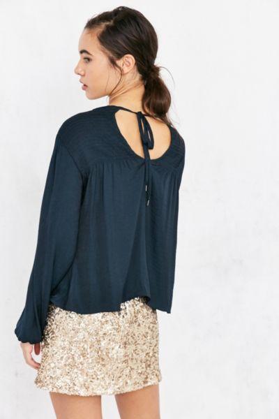 Urban Outfitters Kimchi Blue Simone Smocked Balloon-sleeve Blouse