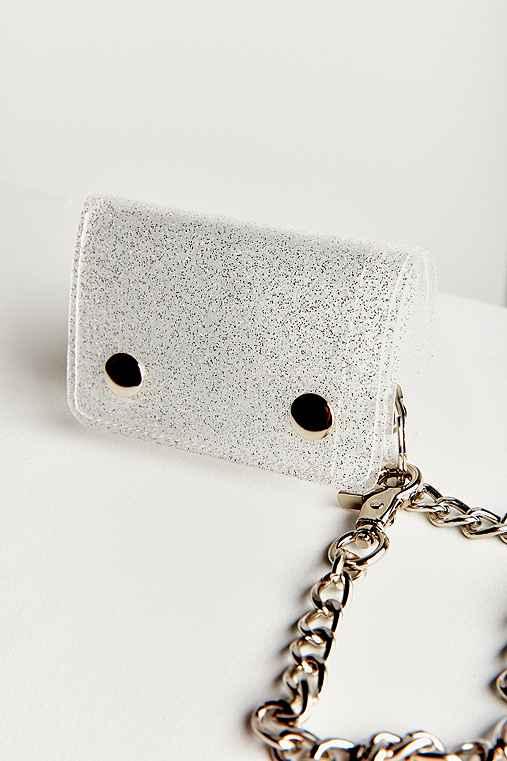 Urban Outfitters Glitter Chain Wallet,silver,one Size