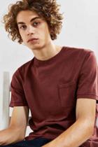 Urban Outfitters Uo Pigment Pocket Tee,maroon,xs
