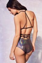 Out From Under Foil Strappy Back High-waisted Bikini Bottom