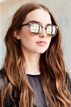 Urban Outfitters Skylar Half-frame Sunglasses,grey,one Size
