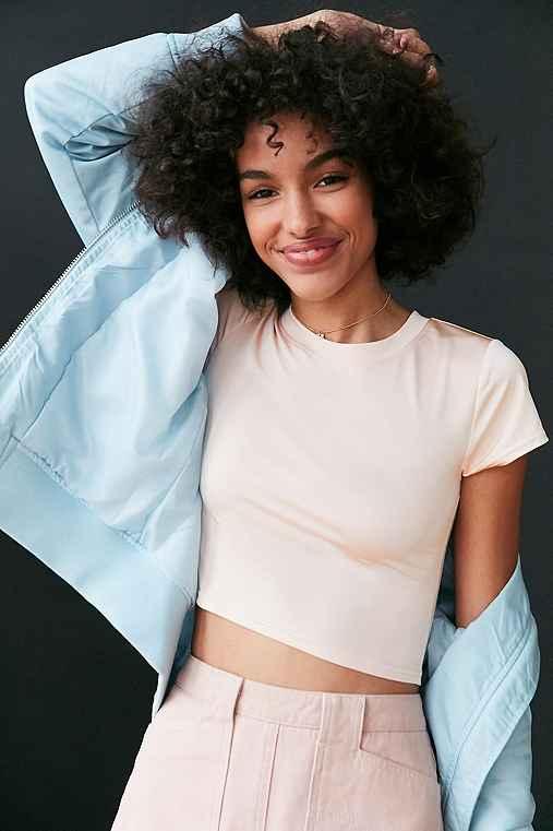 Urban Outfitters Silence + Noise Virtual Babe Crop Tee,pink,l