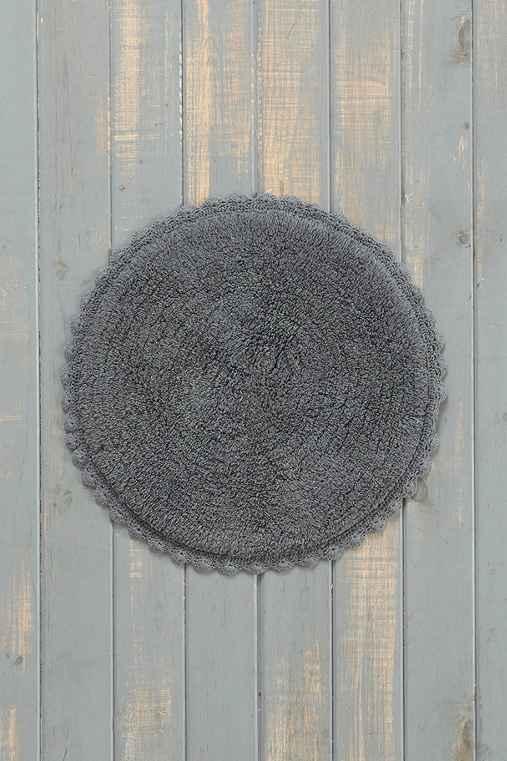 Urban Outfitters Plum & Bow Crochet Trim Bath Mat,charcoal,one Size