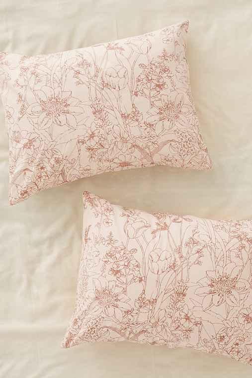 Urban Outfitters Plum & Bow Margot Climbing Floral Sham Set,cream,one Size