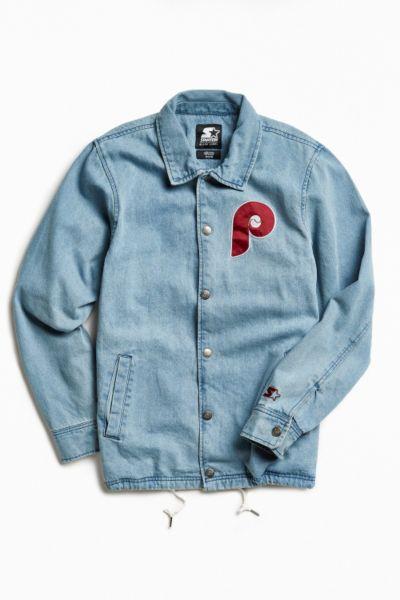 Starter X Uo Philadelphia Denim Coach Jacket