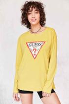 Urban Outfitters Guess Logo Long-sleeve Tee,dark Yellow,m