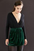Urban Outfitters Silence + Noise Velvet Tie-waist Mini Skirt