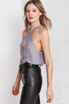 Silence + Noise Satin Contrast Cross-front Cami