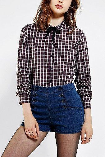Bdg Penny Collar Plaid Shirt