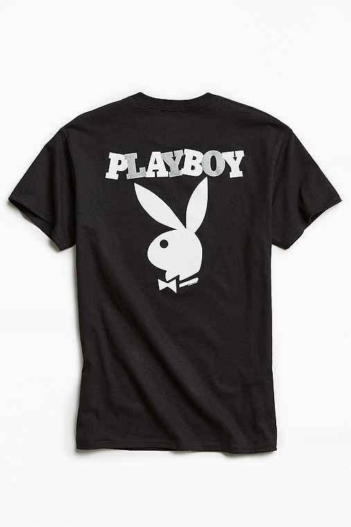 Urban Outfitters Junk Food Playboy Logo Pocket Tee,black,s
