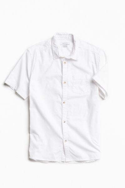 Urban Outfitters Uo Solid Short Sleeve Button-down Shirt