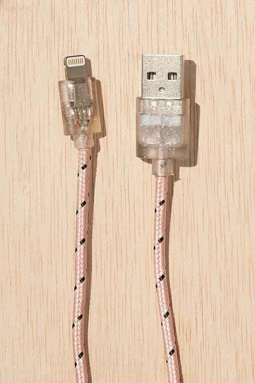 Urban Outfitters Friendship Forever Glitter Lightning Cord,pink,one Size
