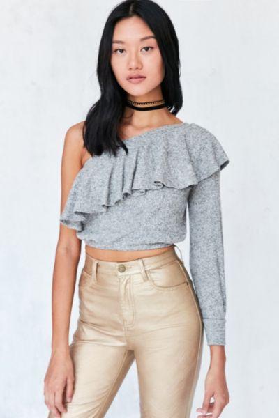 Silence + Noise Ashling Ruffle One Shoulder Top