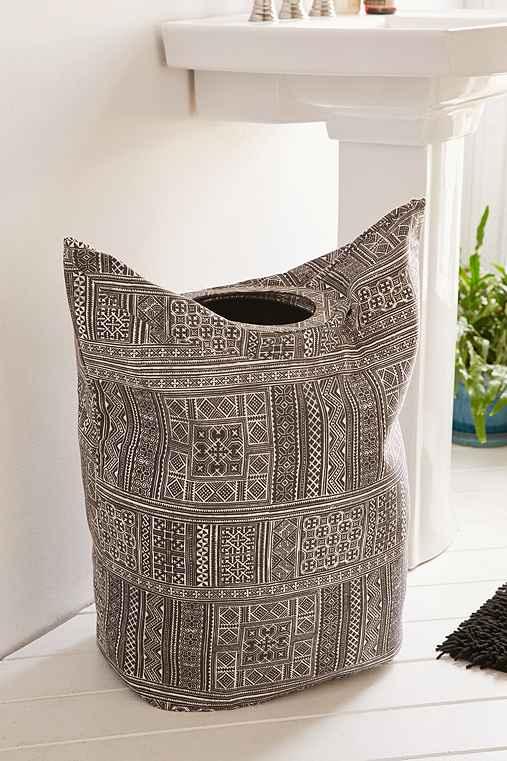Urban Outfitters Kali Standing Laundry Bag Hamper,black & White,one Size