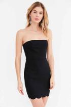 Urban Outfitters Kimchi Blue Scallop-edge Ponte Tube Dress,black,m