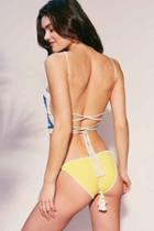 Urban Outfitters Ale By Alessandra Crochet Cali Bikini Bottom,yellow,m